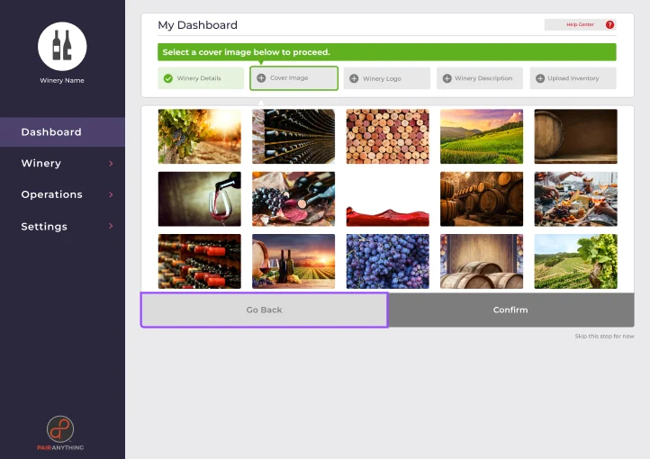 High fidelity cover image selection step with photo grid
